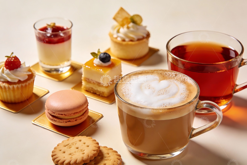 高清大图下载【趣麦麦图】精致下午茶甜点与饮品