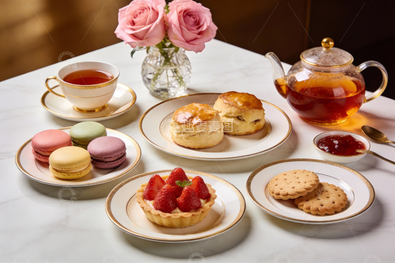 高清大图下载【趣麦麦图】精致下午茶摆盘展示