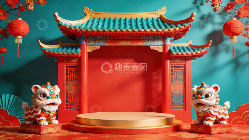 高清大图下载【趣麦麦图】中式传统节日场景布置