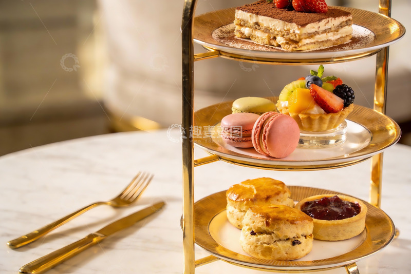 高清大图下载【趣麦麦图】三层甜点架精致下午茶