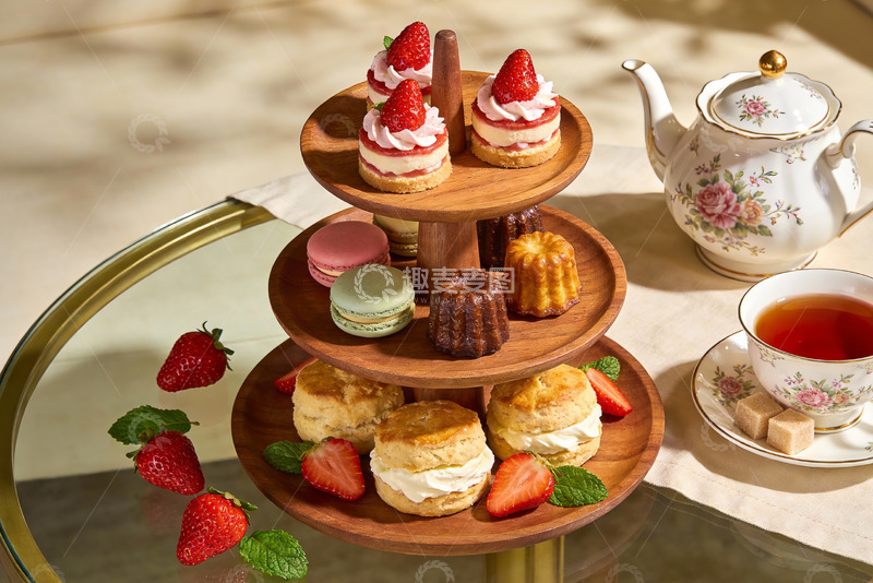 高清大图下载【趣麦麦图】三层点心架下午茶