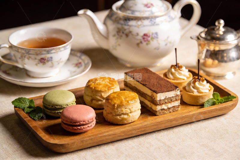 高清大图下载【趣麦麦图】精致下午茶点心与茶具
