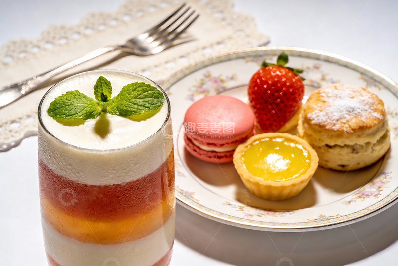 高清大图下载【趣麦麦图】精致甜品与饮品摆盘