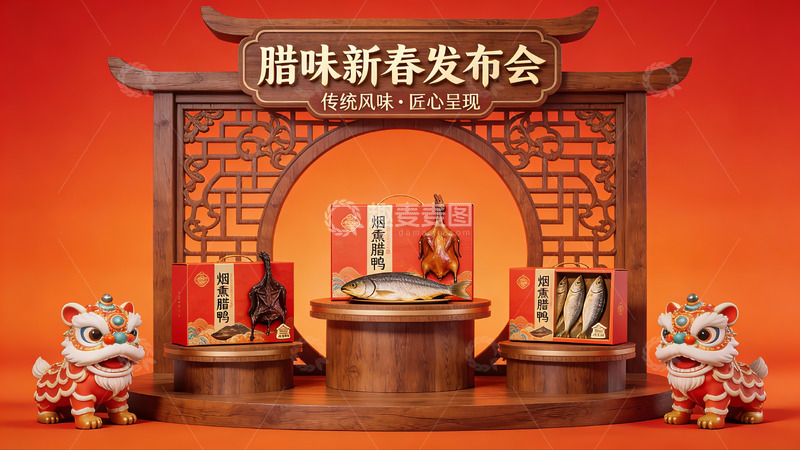 高清大图下载【趣麦麦图】腊味新春发布会展示