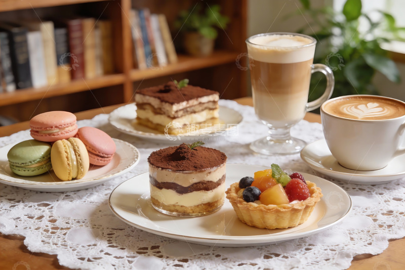 高清大图下载【趣麦麦图】精致下午茶甜点与饮品