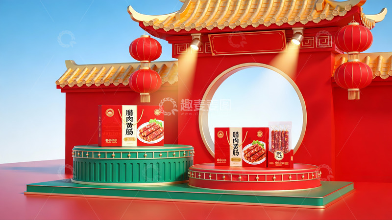 高清大图下载【趣麦麦图】春节主题食品展示场景