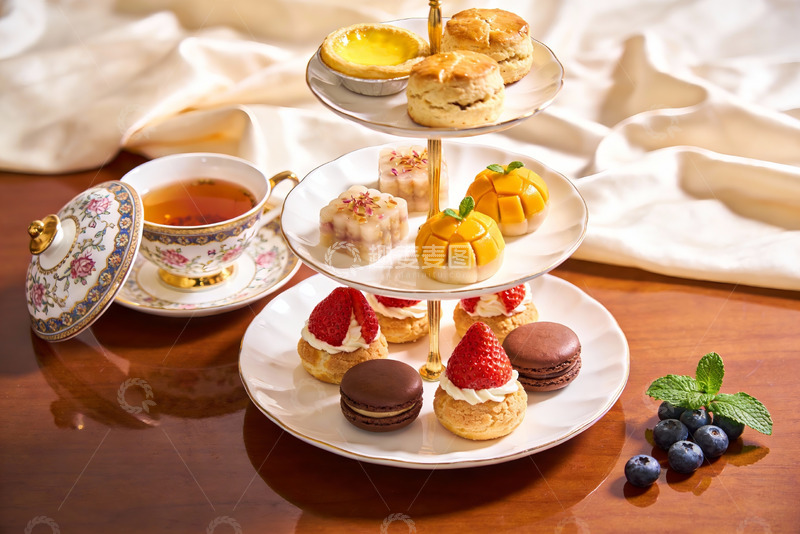 高清大图下载【趣麦麦图】精致下午茶三层点心架