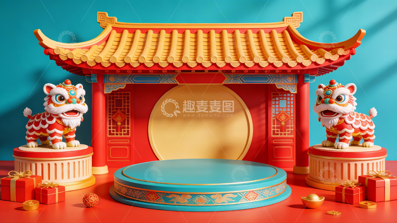 高清大图下载【趣麦麦图】中式传统节日场景布置