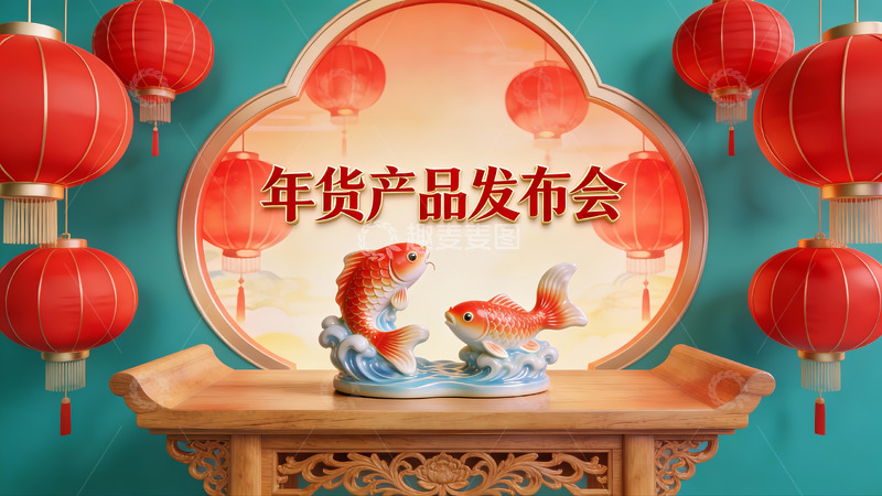 高清大图下载【趣麦麦图】年货产品发布会现场布置