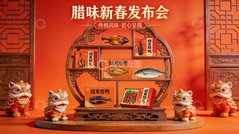 高清大图下载【趣麦麦图】腊味新春发布会展示