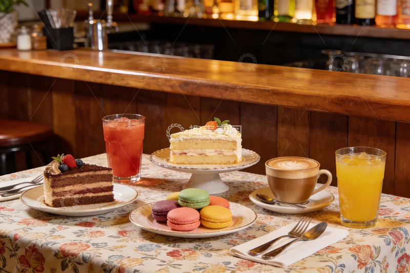 高清大图下载【趣麦麦图】吧台甜点饮品摆盘