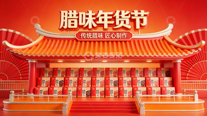 高清大图下载【趣麦麦图】腊味年货节宣传场景