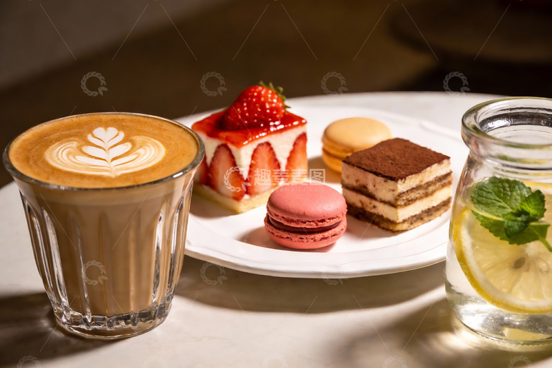 高清大图下载【趣麦麦图】咖啡甜点下午茶