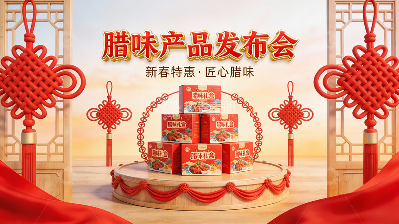 高清大图下载【趣麦麦图】腊味产品发布会现场展示