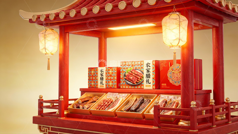 高清大图下载【趣麦麦图】中式礼盒陈列展示