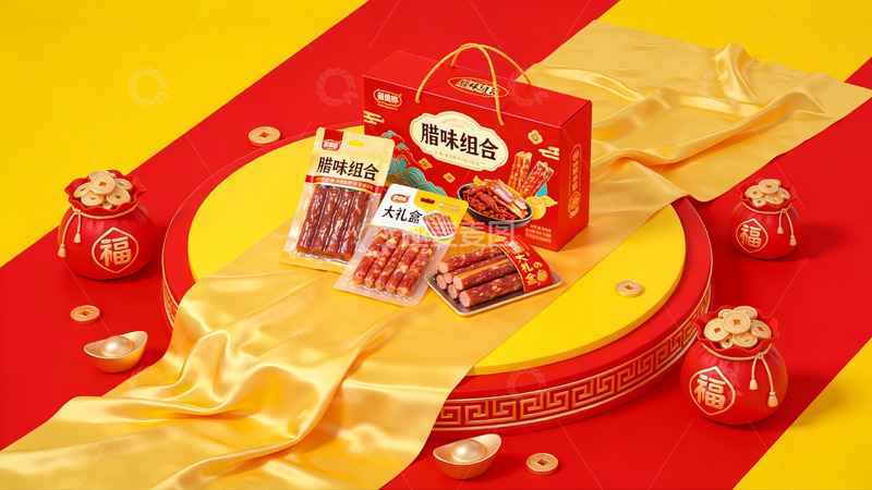 高清大图下载【趣麦麦图】节日风味食品礼盒展示