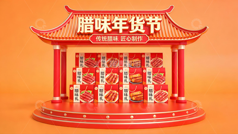高清大图下载【趣麦麦图】腊味年货节产品展示