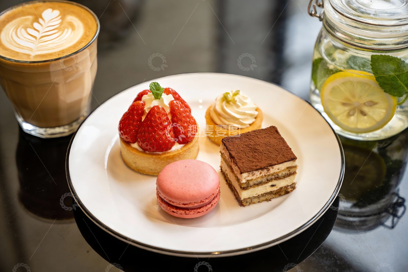 高清大图下载【趣麦麦图】精致甜点与饮品摆盘