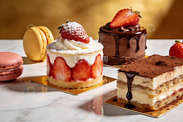 精致甜点摆盘展示