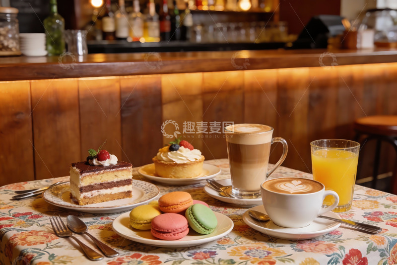 高清大图下载【趣麦麦图】咖啡甜品下午茶时光