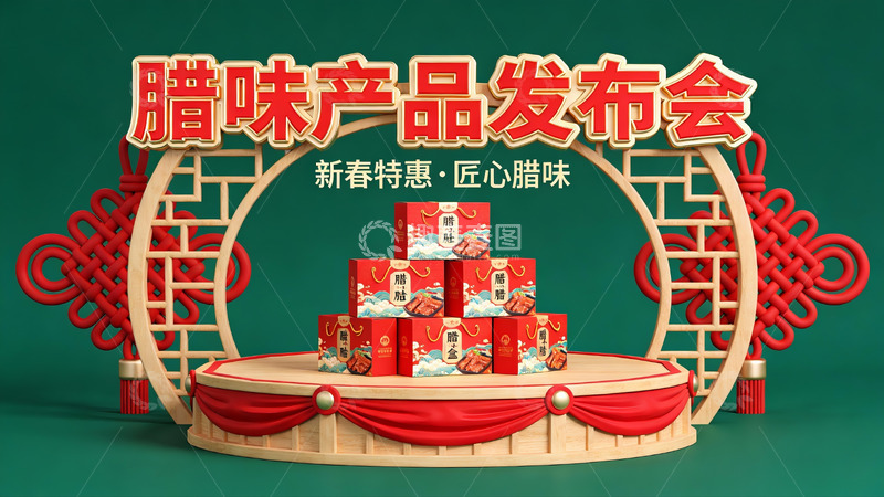 高清大图下载【趣麦麦图】腊味产品发布会场景展示