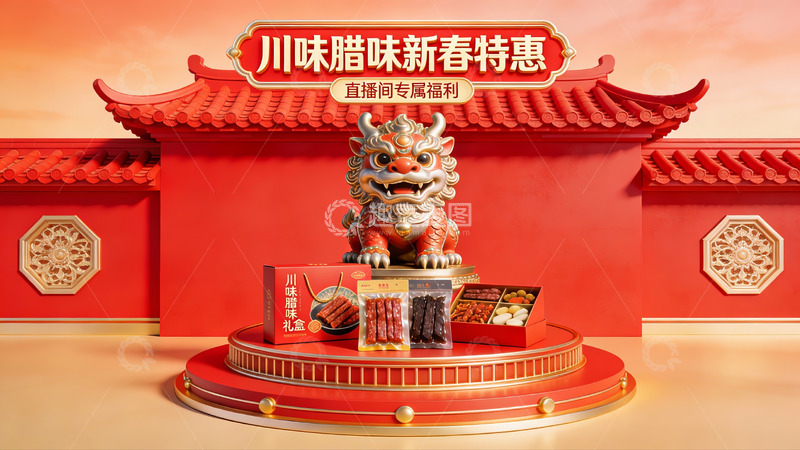 高清大图下载【趣麦麦图】川味腊味新春特惠促销