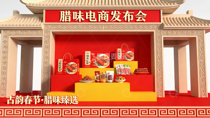 高清大图下载【趣麦麦图】腊味电商发布会现场展示