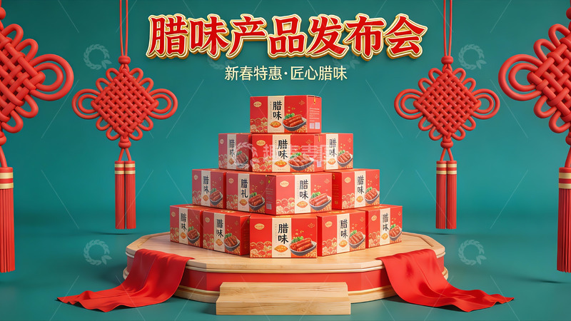 高清大图下载【趣麦麦图】腊味产品发布会现场展示