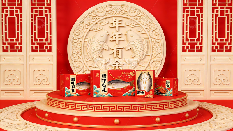 高清大图下载【趣麦麦图】春节礼盒陈列展示