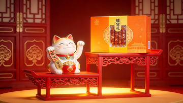 招财猫与礼盒陈列展示