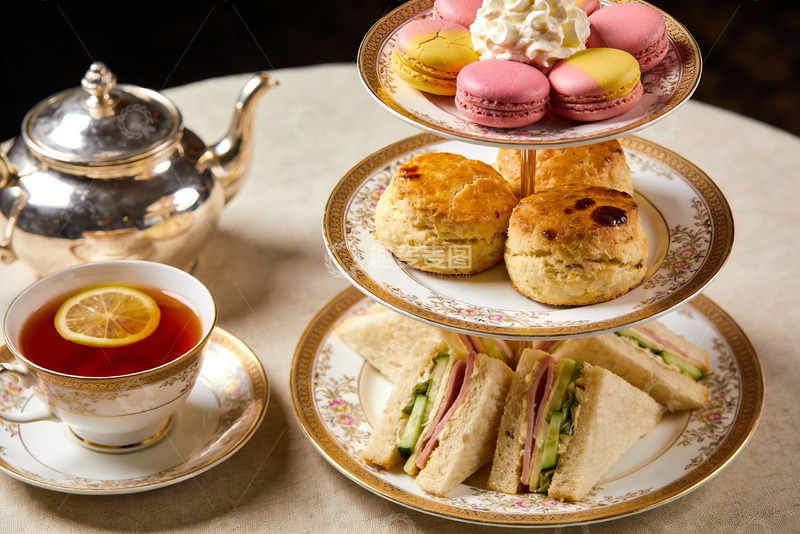高清大图下载【趣麦麦图】精致英式下午茶点心摆盘