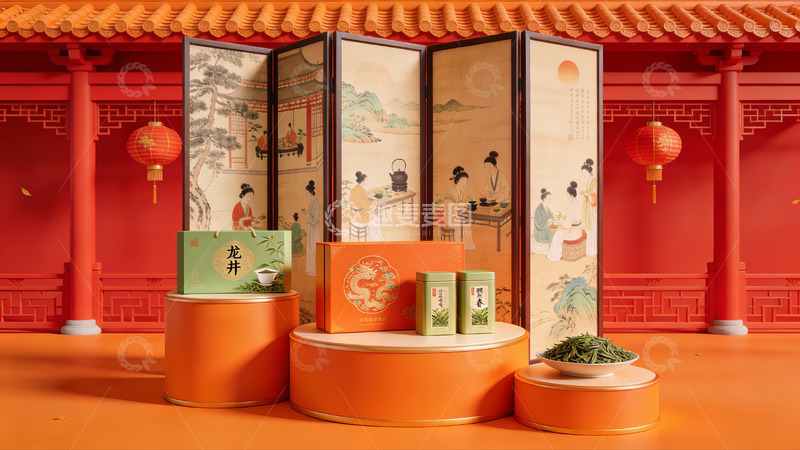 高清大图下载【趣麦麦图】传统茶礼展示场景