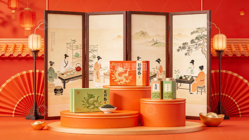 高清大图下载【趣麦麦图】传统茶礼展示场景