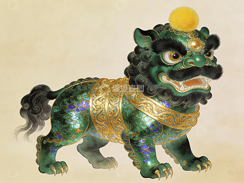 色彩斑斓的瑞兽守护神