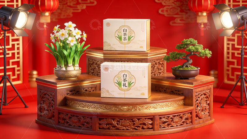 高清大图下载【趣麦麦图】中式礼盒陈列展示