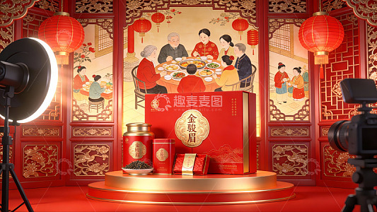 传统节日家庭聚餐场景