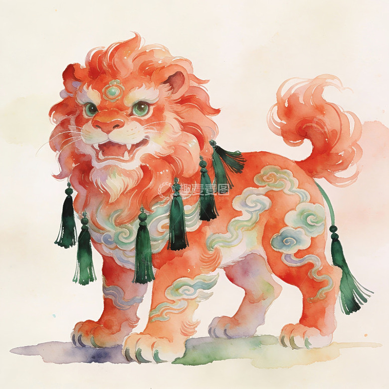 色彩斑斓的瑞兽守护神