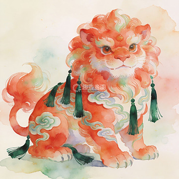 色彩斑斓的瑞兽守护神
