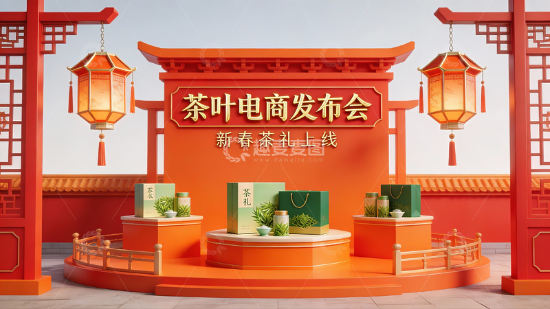 高清大图下载【趣麦麦图】茶叶电商发布会新春礼盒上线