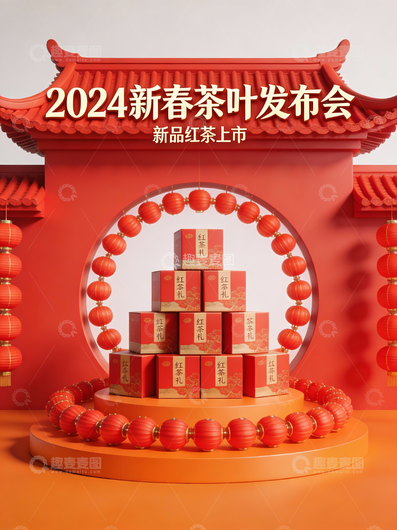高清大图下载【趣麦麦图】2024新春茶叶发布会