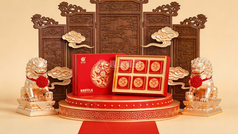 高清大图下载【趣麦麦图】中式礼盒陈列展示