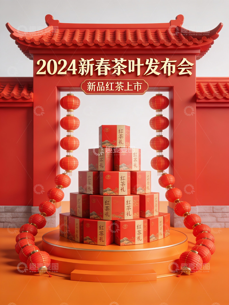 高清大图下载【趣麦麦图】2024新春茶叶发布会现场