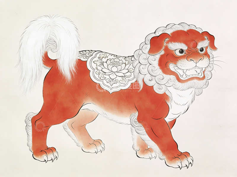 高清大图下载【趣麦麦图】中国传统瑞兽狮子图