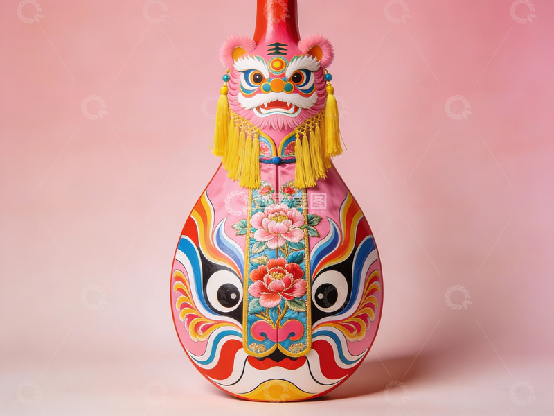 高清大图下载【趣麦麦图】色彩斑斓的戏曲脸谱乐器