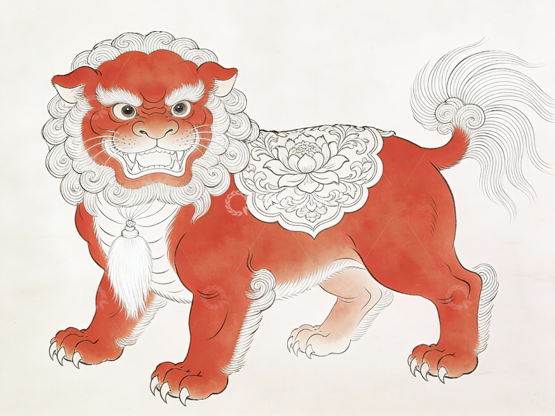 高清大图下载【趣麦麦图】中国传统瑞兽狮子图