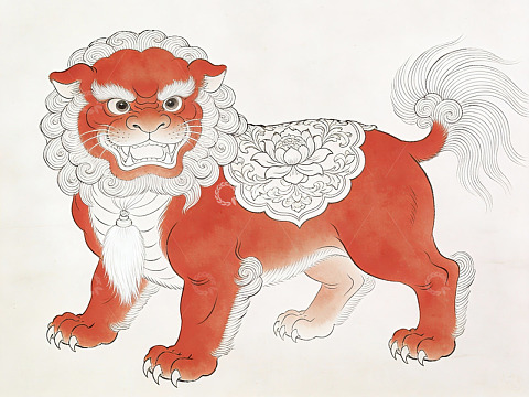 中国传统瑞兽狮子图