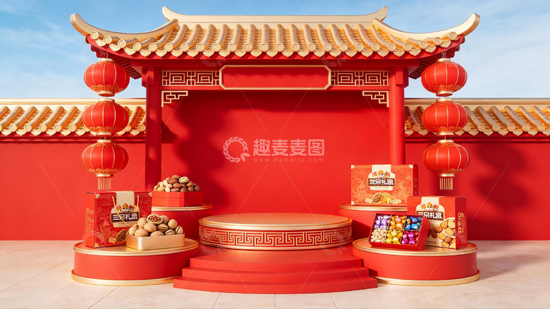 高清大图下载【趣麦麦图】中式传统节日装饰场景