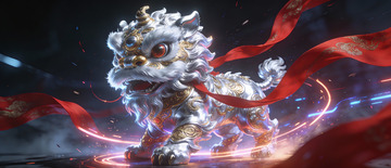炫彩神兽舞动红绸
