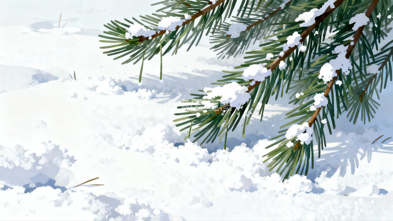 高清大图下载【趣麦麦图】雪覆松枝冬日静景