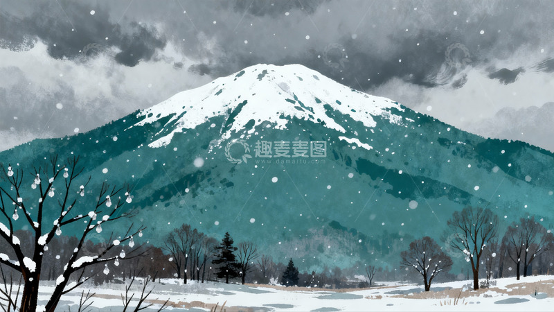 高清大图下载【趣麦麦图】雪山雪景冬季自然风光